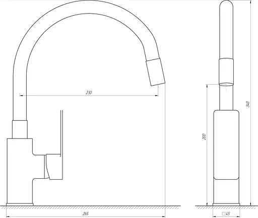 Змішувач для кухні Domino Malibu DMM-203 LR-Black-Black Чорний - фото 4