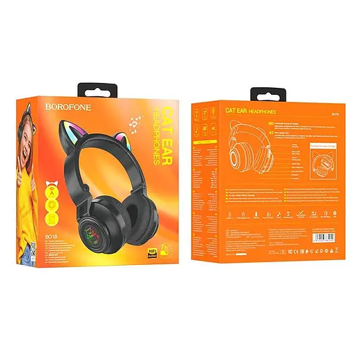 Наушники Borofone Cat ear BT headphones BO18 BT5.0, AUX/TF, 7h - фото 2