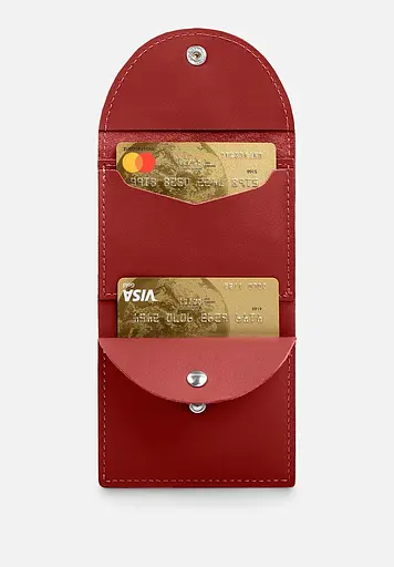 Кожаный кошелек 2.2 красный - фото 5