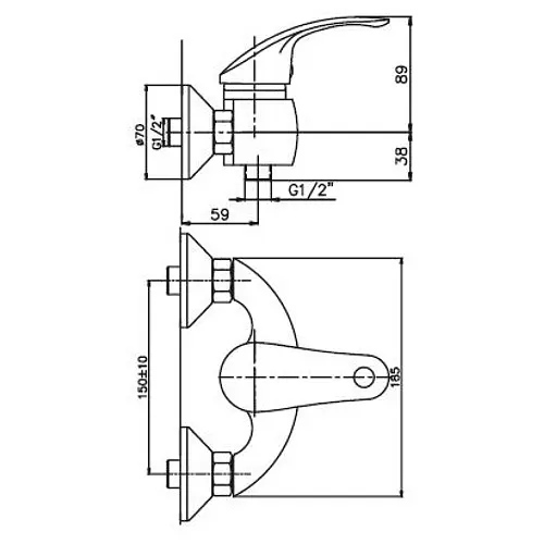 Смеситель для душа Haiba MARS 003 (HB0773) - фото 2