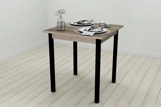 Стіл кухонний Ferrum-decor Дієго 75x70x70 Чорний ДСП Сонома Трюфель 16мм (FRD-106301) - фото 4