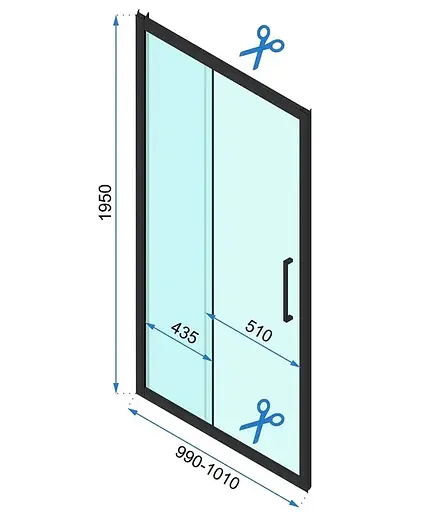 Душевые двери Rea Rapid Slide 100 brashed gold REA-K4707, прозрачный, золотой - фото 6