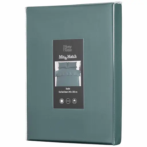 Простыня Ardesto Mix&Match Premium, 240x260см, 100% хлопок, сатин, зеленый (ART2426FSE) - фото 1