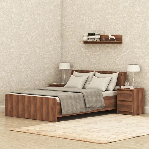 Кровать двуспальная MebelStar Нео 140x200 см Дуб янтарный (MBS-1129) - фото 1