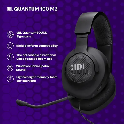 Наушники JBL игровые QUANTUM 100M2 ( QTUM100M2BLK) гарнитура для геймеров черная - фото 5