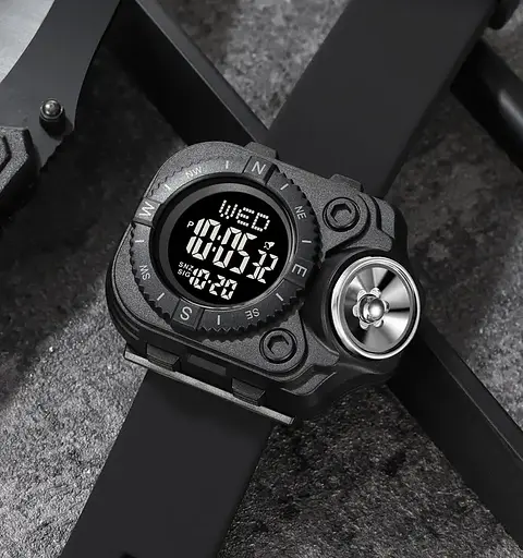 Наручний годинник з ліхтариком Skmei 2187 Black Black, 2187BKBK (18443) - фото 6