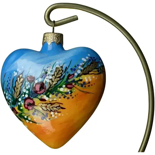 Ялинкова прикраса Різдвяні історії Серце України скло (4820001165661)