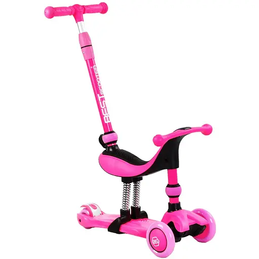 Самокат-велобіг 3 в 1 Best Scooter 32х14х61-75 см Рожевий 000231680