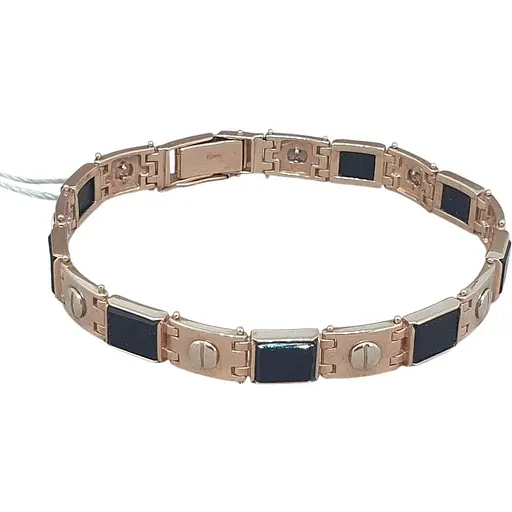 Золотой браслет Семейные драгоценности с ониксом. 1.52.0213 22