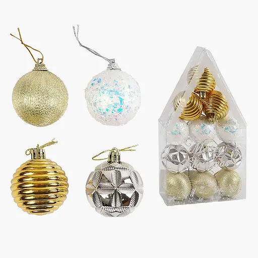 Набір ялинкових прикрас Кулі, C67380, 12 шт., 5 см