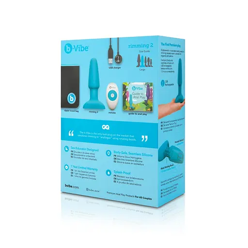 Анальная пробка B-Vibe Rimming Plug 2, 15 см (бирюзовый) - фото 12