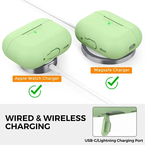 Чехол AhaStyle Colorful Silicone Case для AirPods Pro 2 Avocado Green (CP-187-2-C-AG) [133832] - фото 5