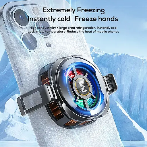 Кулер з екраном активне охолодження для телефону / планшета Memo CX06 з магнітним і механічним кріпленням Black (18512) - фото 3