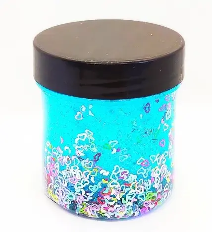 Кришталевий слайм Серця, прозорий блакитний, 125 г