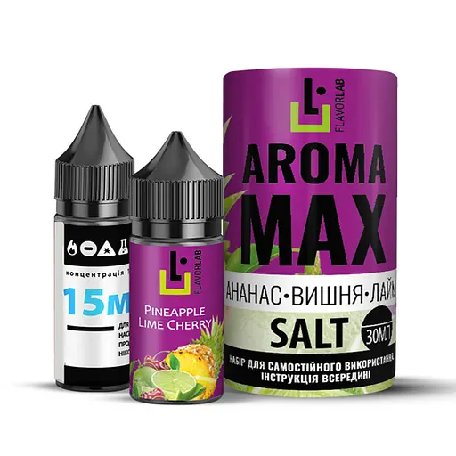 Набор компонентов для самозамеса солевой заправки Flavorlab Aroma MAX 30 мл Ананас-Вишня-Лайм, 0-65 мг (17938)
