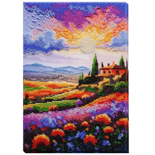 Набір для вишивання бісером "Вечоріє над лугом" Abris Art AB-938 на натуральному холсті - фото 1