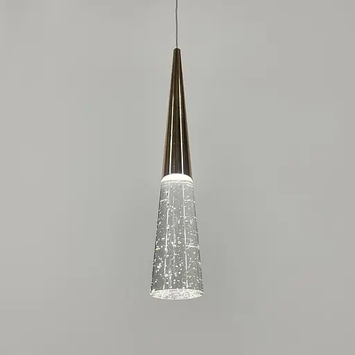 Подвес золотой с прозрачным элементом с эффектом пузырьков воды Line F | Ст. A264-60*360 AB - фото 4