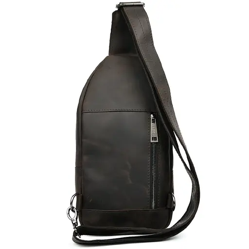 Модный рюкзак слинг на одну шлейку коричневый TARWA 17х7х33.5 см sum0028457 - фото 3