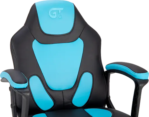 Уценка. Геймерское детское кресло GT Racer черное с синим (X-1414 Black/Light Blue) - фото 4
