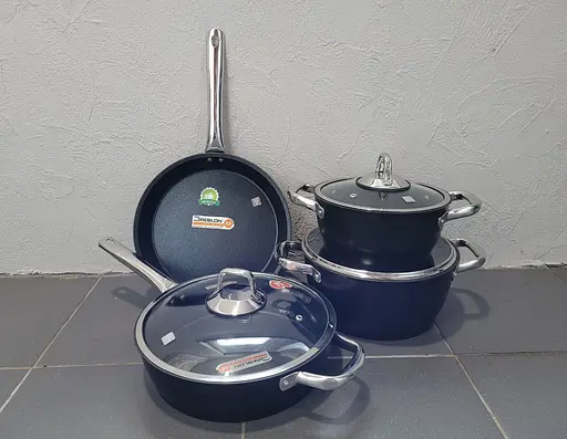 Набір каструль Casa Royal Diamond Pro Pearl P-UKR2010 з покриттям Greblon Diamond Чорний - фото 2