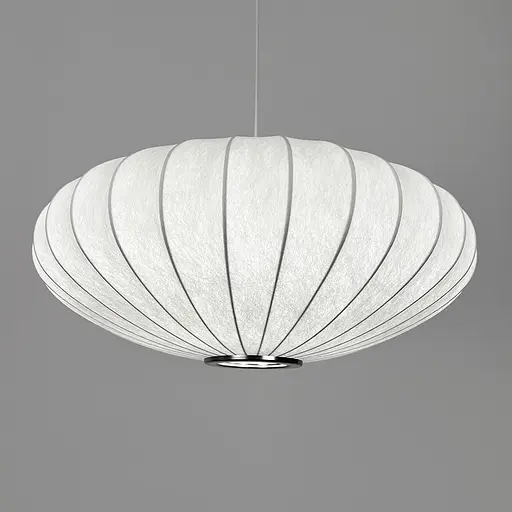 Дизайнерский светильник с полимерным овальным абажуром Ø50x24 см Line F AK03-500 x 240 Белый - фото 5