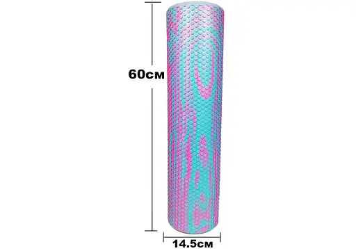 Массажный ролик EasyFit Foam Roller 60 см Мятный-розовый (EF-2033-P) - фото 3