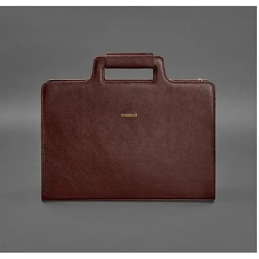 Жіноча шкіряна сумка для ноутбука і документів бордова - фото 1