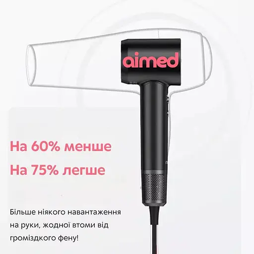 Фен для волосся AIMED Hair Master PRO рожевий - фото 4