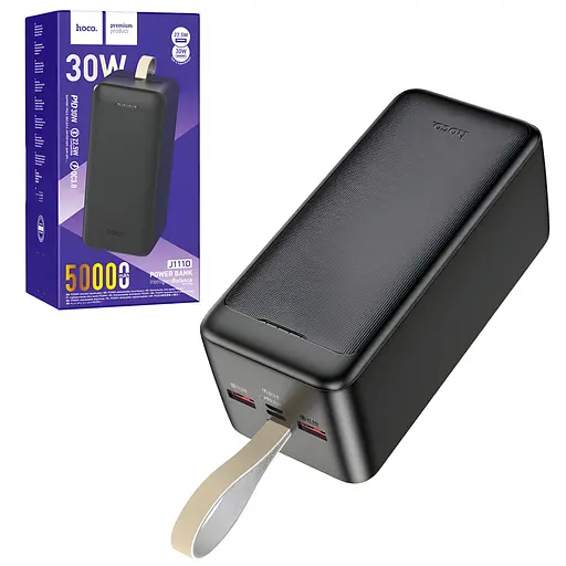 Портативный аккумулятор HOCO J111D Smart charge 50000мА PD30W+QC3.0 черный - фото 3