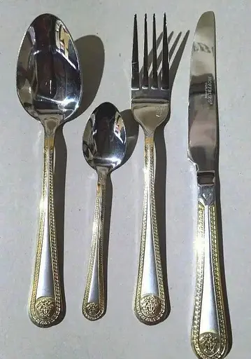 Набор столовых приборов Hoffburg HB-72923-GS Версаче на 12 персон в подарочном чемодане 72 предмета - фото 7