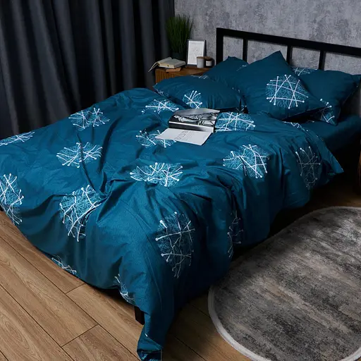 Комплект постільної білизни Moon&Star Satin Elit Crystal Threads Сімейний 2х143х210 см наволочки 4х70х70 см - фото 7