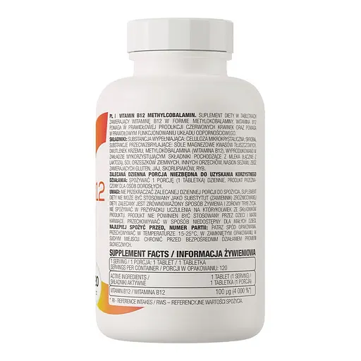 Метилкобаламин OstroVit Vitamin B12 Methylocobalamin, 120 таблеток - фото 2