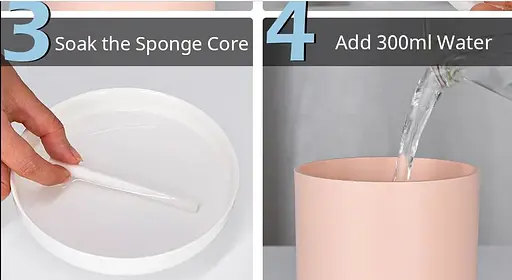 Портативный светодиодный ультразвуковой увлажнитель воздуха Humidifier H2O 300 мл Pink - фото 9