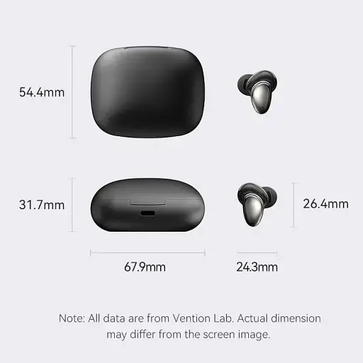Навушники TWS Vention Tiny Earbuds T13 Black - фото 3