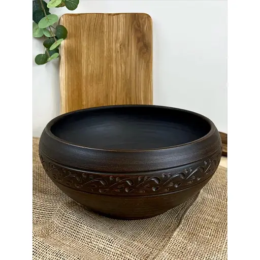 Пловница 7 л керамическая (глиняная) резная Декор