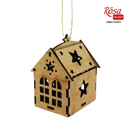 Заготовка Rosa Talent Хатинка з зіркою 1 з підвісом ДВП 7х7х10 см - фото 5