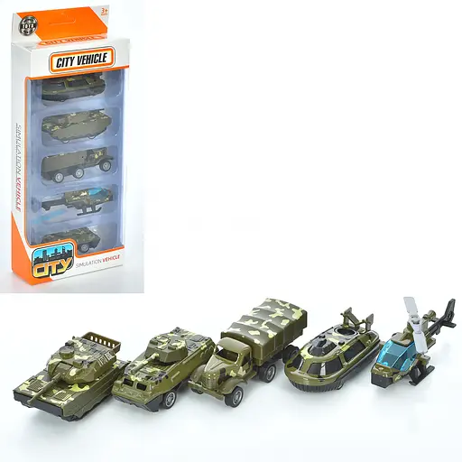 Набор военного транспорта, 5 моделей размером от 6,5 см C166-12