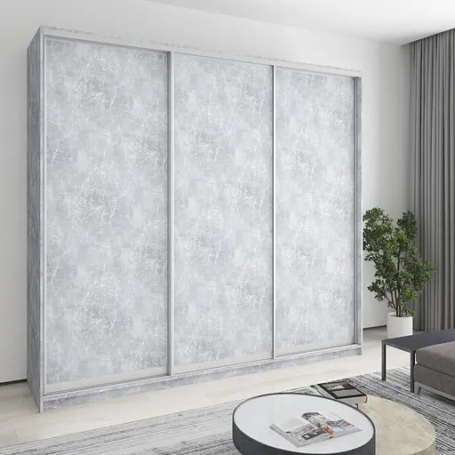 Шафа-купе тридверна MebelStar Уні AL 3ДСП 260x60x240 см Бетон (MBS-1920)