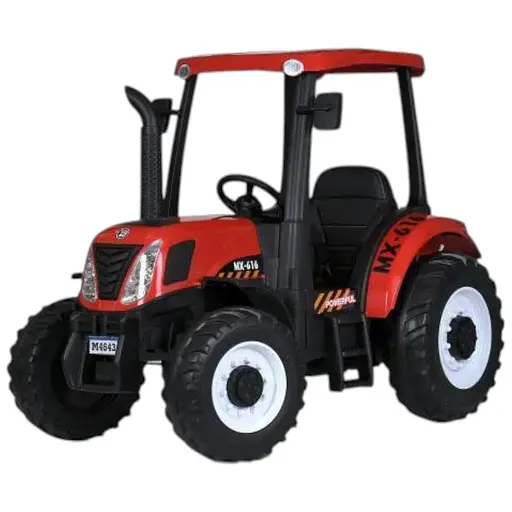Електромобіль дитячий Трактор M 4643EBLR-3 24V 2x12V10AH EVA TF шкіра червоний