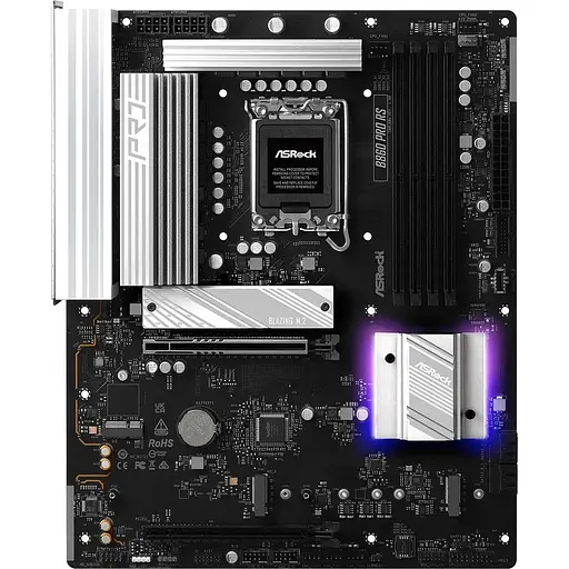 Материнская плата AsRock B860 Pro RS (1851/B860, 4xDDR5, 2xPCIex16, HDMI/DP, 4xSATA, 3xM.2, 2.5Glan, 7.1ch, ATX) - фото 6