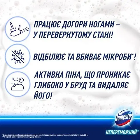 Спрей-пена для чистки унитаза и ванной Domestos Отбеливание и блеск 435 мл - фото 3