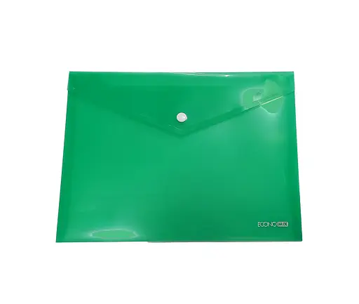 Папка-конверт B5 на кнопці E31302 Economix, глянець (4044572313027) Зелений - фото 1
