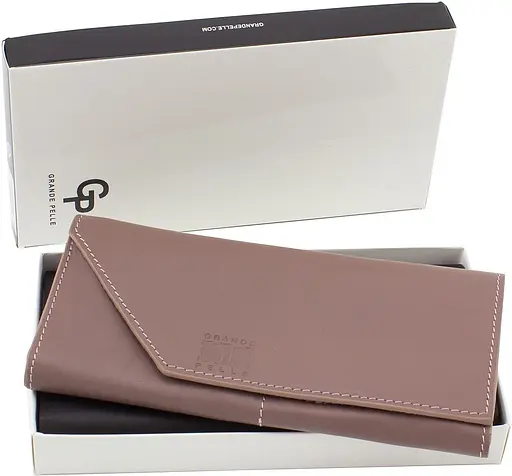 Женский кожаный кошелек Grande Pelle 22х10х3 см acs0026385 - фото 7