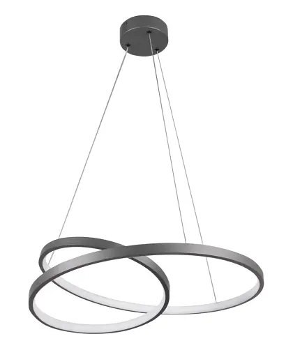 Люстра подвесная светодиодная круглая Goldlux 328021 Zefira 50 Led 1x40W 4000K 3700Lm IP20 Антрацит - фото 1