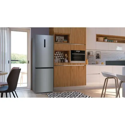 Холодильник Gorenje с нижней морозильной камерой 185х60х60 см 2 двери, 203(99) л А++ Total NF внешний дисплей нерж - фото 2