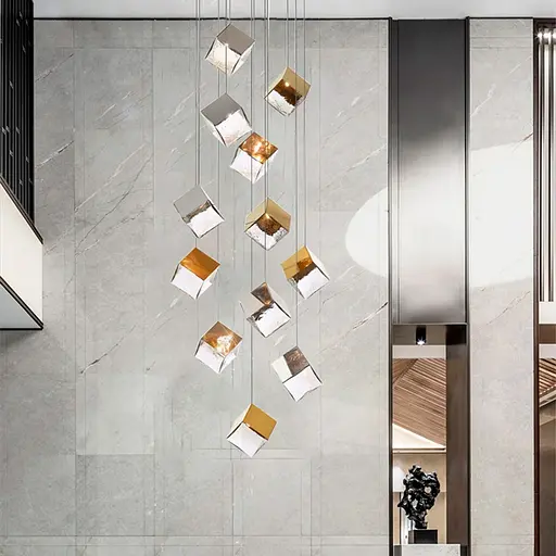 Підвіс в хромовому корпусі із прозорим квадратним плафоном Line.F MJ 89 CR - фото 1