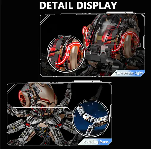 Конструктор механічний восьминіг MJI Octopus   для дітей і дорослих живий світ 1768 деталей - фото 7