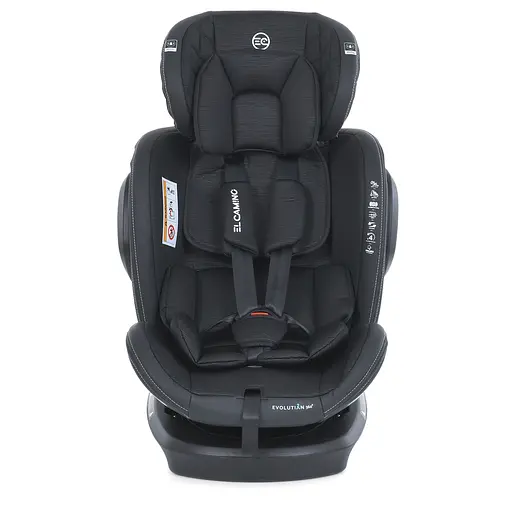 Автокрісло дитяче 0-36 кг ME 1045 EVOLUTION 2 360° ISOFIX/Top Tether з поворотом, Чорна смужка - фото 9