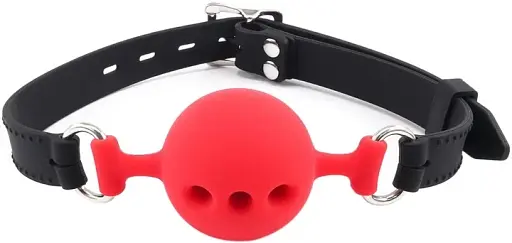 Кляп I’MCUM MouthBond для рольових ігор Чорно-червоний (IM-SM208-red&black)