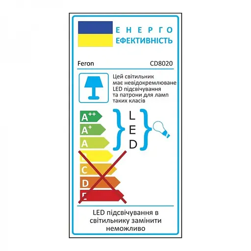 Свiтильник точковий Feron CD8020 під лампу з підсвіткою хром (1833) - фото 6